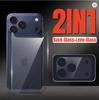 2 в 1 Заднее закаленное стекло + Стекло для объектива Для iPhone 17 Pro Max 17Pro 17Air Защитная задняя крышка от царапин Для серии iPhone 17 Стекло