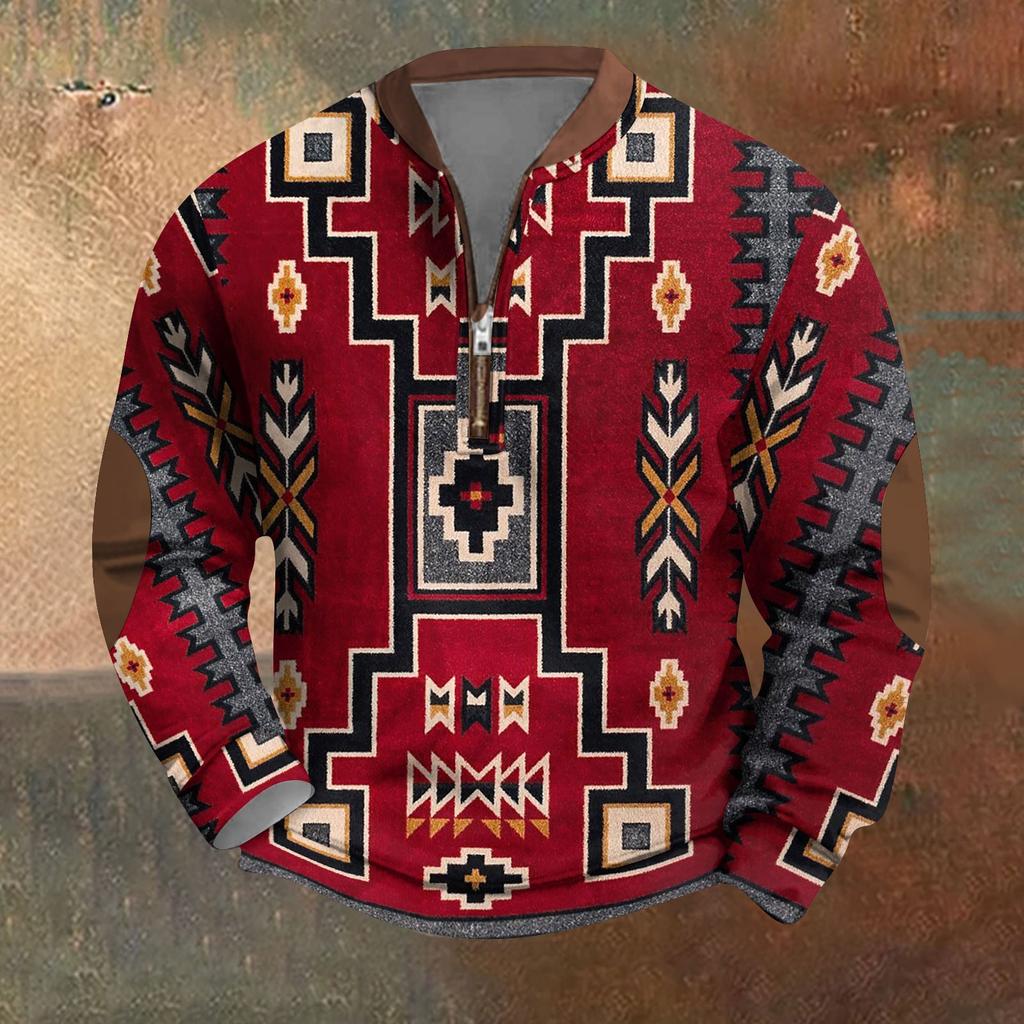 Мужская повседневная толстовка в стиле ретро с градиентным принтом