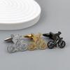 Bicycle racer gold-plated cufflinks, black stainless steel cuffs, men's shirt button accessories, business formal wear