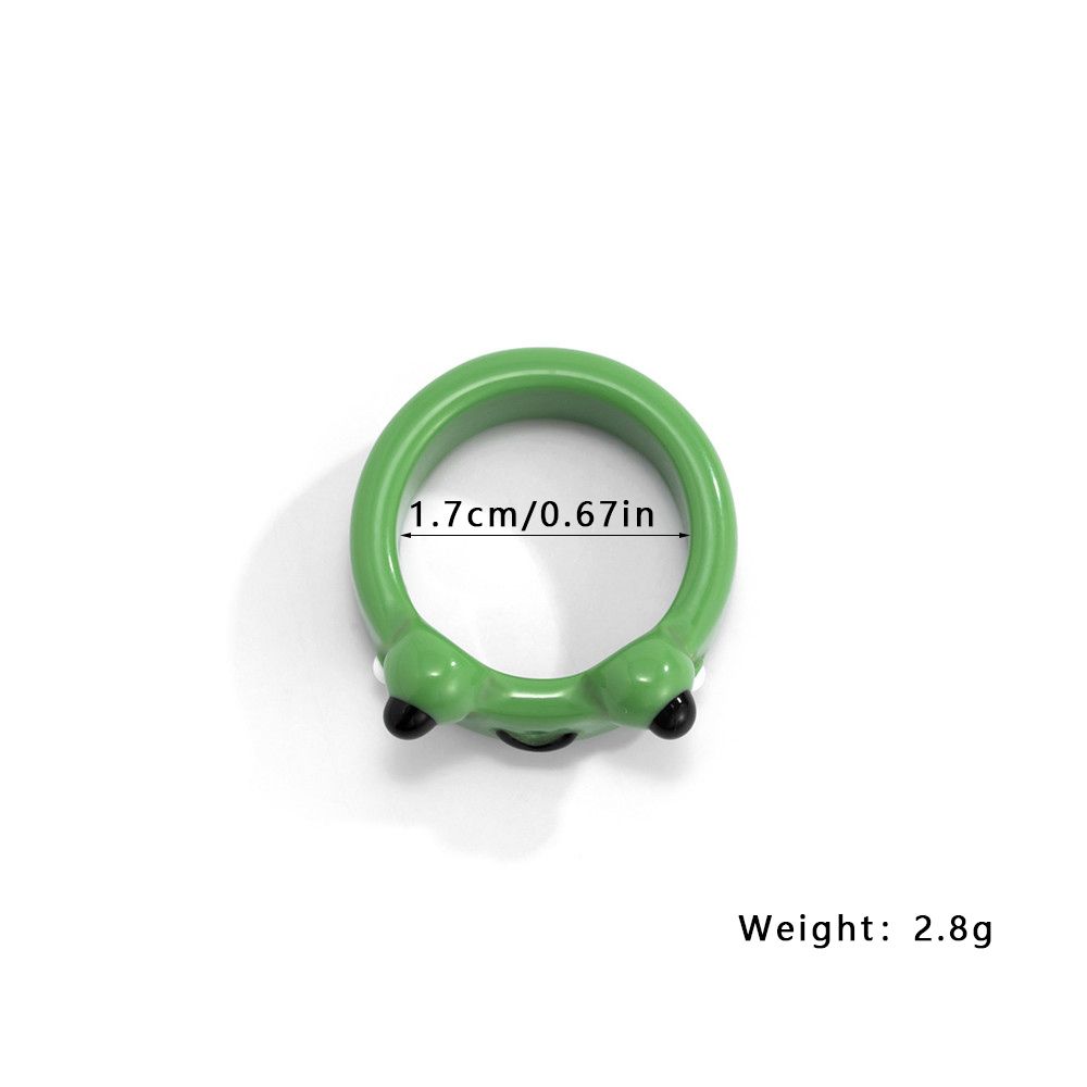 Geometric Animal Girls Women Colorful Contrast Resin Ring Acrylic Fashion Jewelry Frog Finger Rings