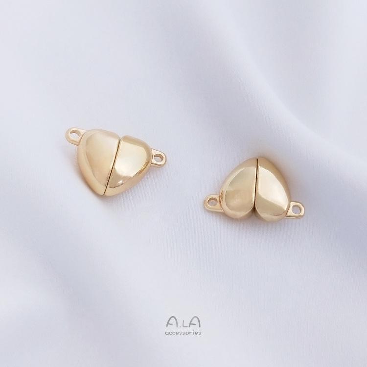 14K Gold-Filled Heart Magnetic Clasp for Necklaces