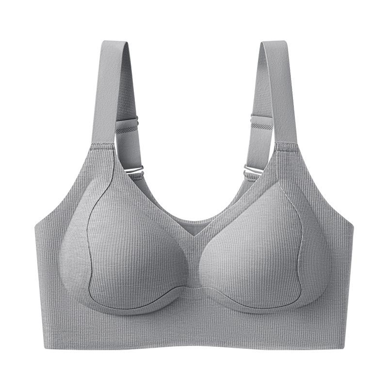 Lift seamless underwear women's thin big breasts show small anti-sagging breast vest no steel ring adjustment large size bra