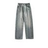 Men's American Retro Wide-Leg Straight Jeans - Youthful, Loose Fit for Spring & Autumn