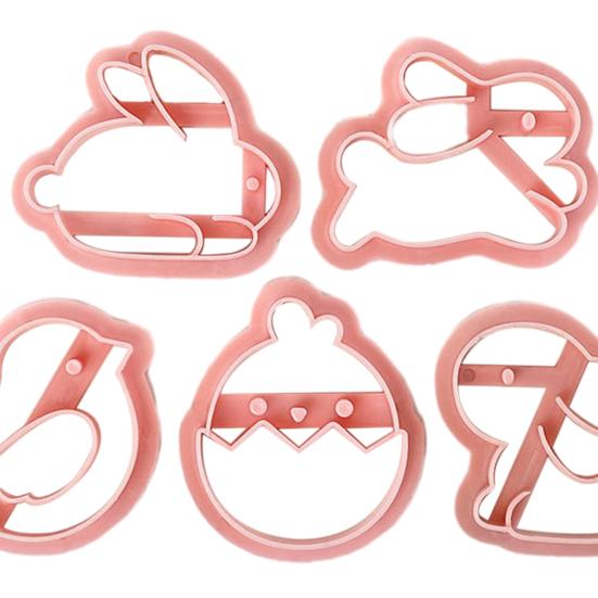 8 Pcs Easter Cookie Cutters Cartoon Bunny Egg Shape Food Grade