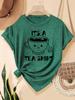 It's A Tea Shirt Women's Tee - Cute Pun Graphic, Casual Purple Top
