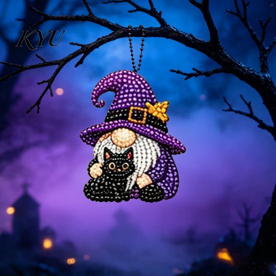 Plastic Craft Supplies 31 Days Gnomes Halloween Rhinestone Painting Advent Calendar, DIY Faux Diamond Art Gift for Teachers Elders Kit, Countdown