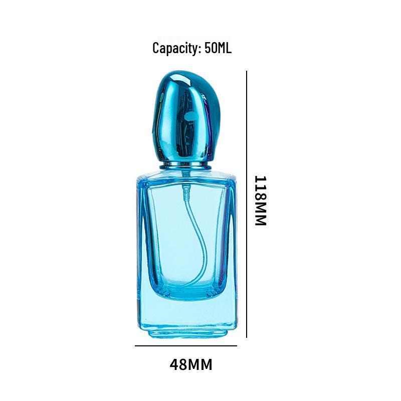 Portable Square Glass Perfume Bottles, 30ml & 50ml, Colored and Spray Dispensing