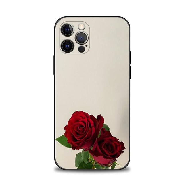 Чехол для телефона Apple Iphone 14 13 12 11 Pro Max 13 12 Mini Xs Max Xr X 7 8 6 6s Plus, чехол в виде ракушки, роза, тюльпан, зеленые побеги, цветы