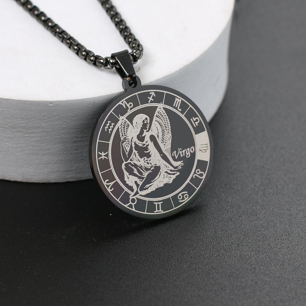 Ожерелье со знаком зодиака для мужчин и женщин лучшему другу, собачьи жетоны, подарок на день рождения, ожерелье с 12 созвездиями, кулон, ювелирное изделие для пары, подарок