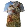 Wild Duck Hunting Dog T-shirt For Men 3D Jungle Camouflage Printed Men's T Shirts Summer Fashion Short Sleeve Tees Tops Clothing
