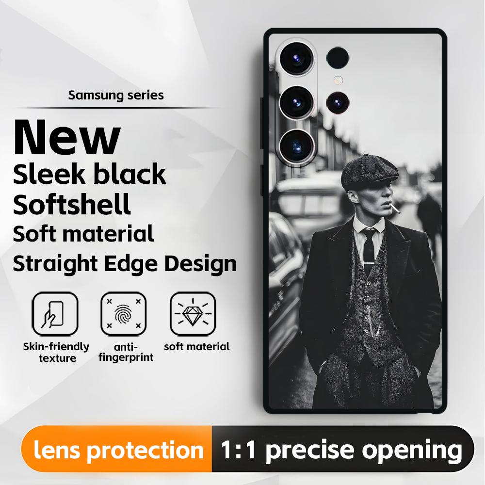 Phone Case For Samsung Galaxy S25 S24 S23 S22 S21 S20 Plus Ultra Note20 Thomas Shelby Peaky Blinders Soft Black
