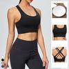 Европейский и американский стиль спортивный бюстгальтер противоударный больших размеров женский перекрестный для бега йоги фитнеса жилет тонкий и пуш-ап высокой степени поддержки