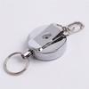 High Resilience Elastic Keychain Badge Reel Metal Safety Burglar Trinket ID Card Holder Key Buckle