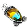 Bi-Color Tourmaline Gemstone Handmade 925 Sterling Silver Pendant 2.56" N3g25