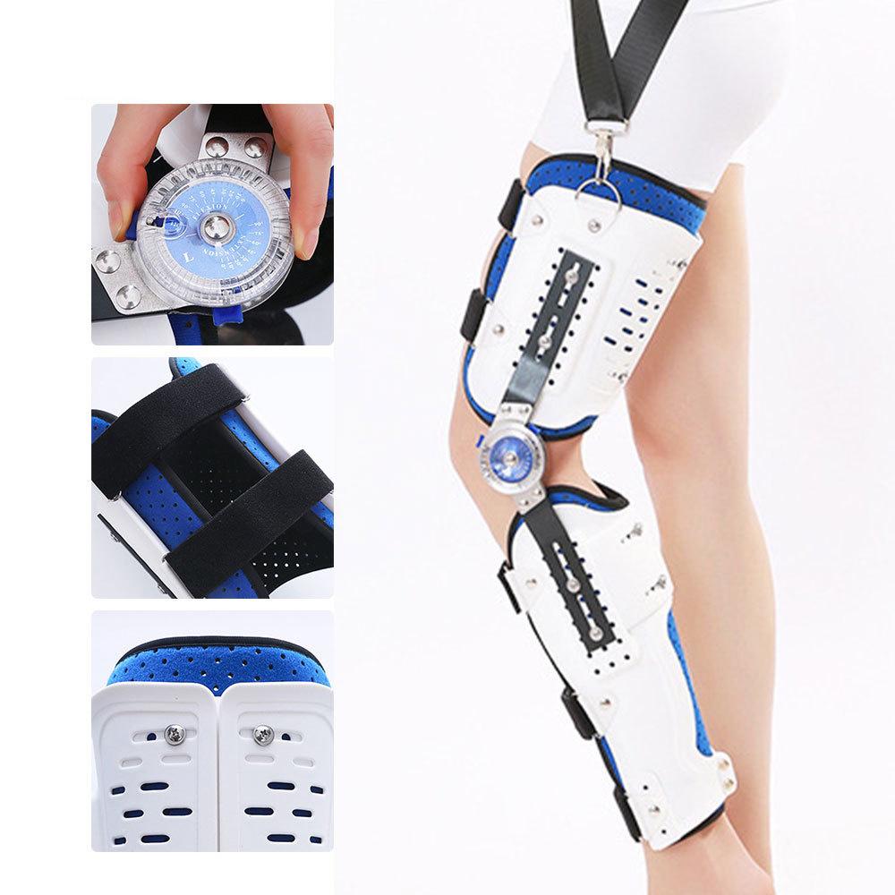 Orthopedic Knee Joint Support Adjustable Hinged Knee Leg Brace Protector Post Surgery Bone Orthosis Ligament Care Joint Support with Shoulder Strape