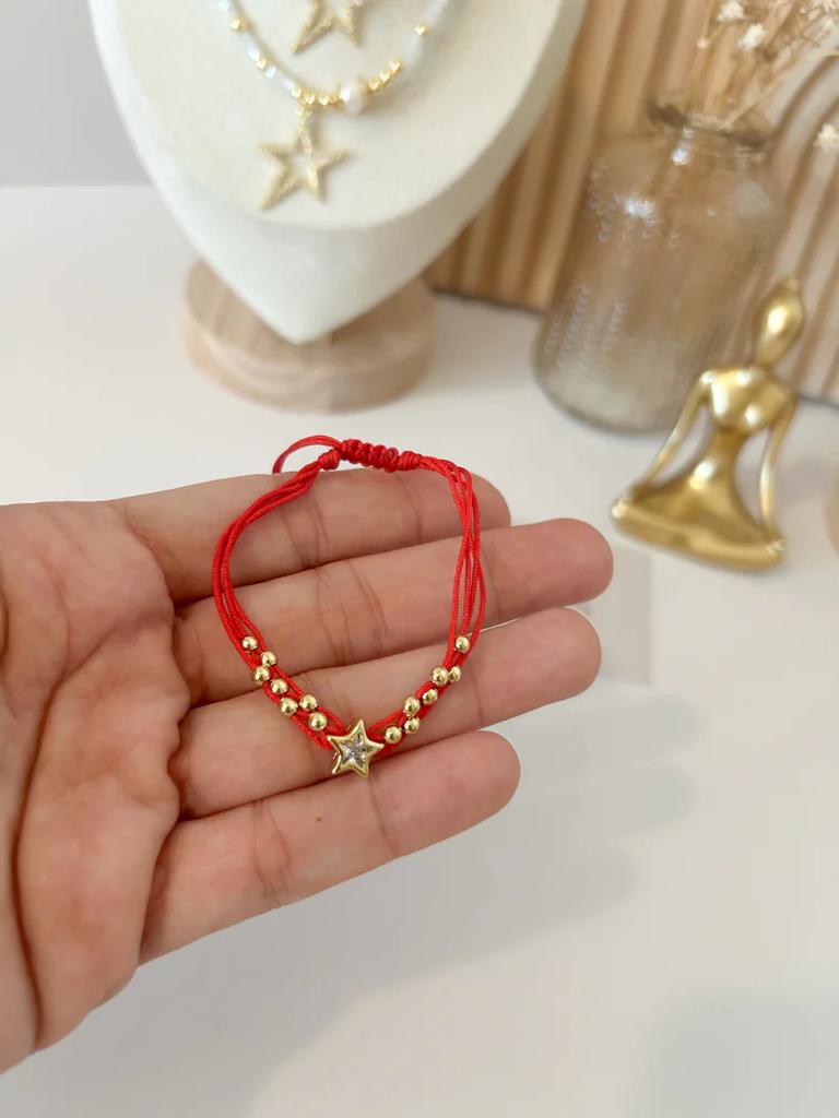 KKBEAD Счастливые Красные Нити Браслеты Женские Изящные Звезда Украшения Подарки для Подруг Ручной Работы Pulseras Mujer