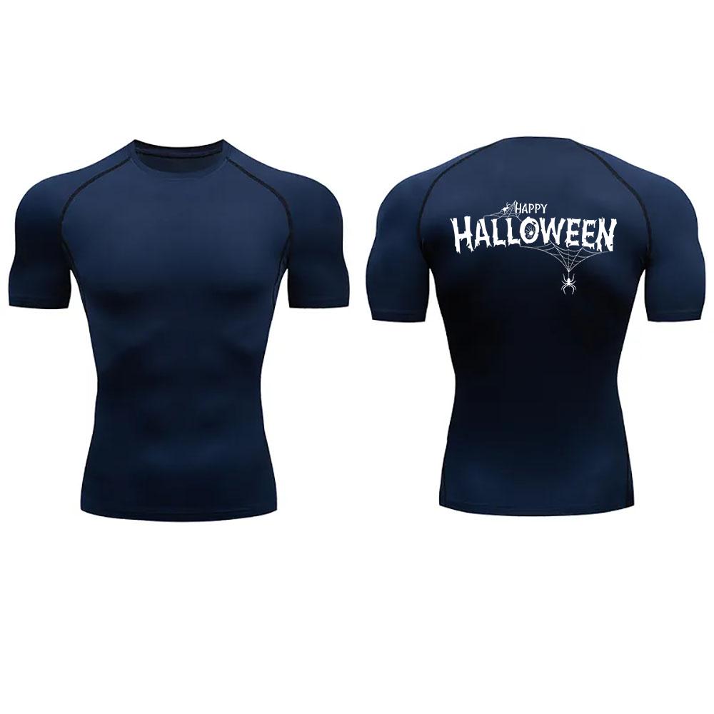 2024 Мужская компрессионная рубашка, футболка с праздничным принтом, быстросохнущая, дышащая, с коротким рукавом, для занятий спортом на открытом воздухе, для бега, S-3XL