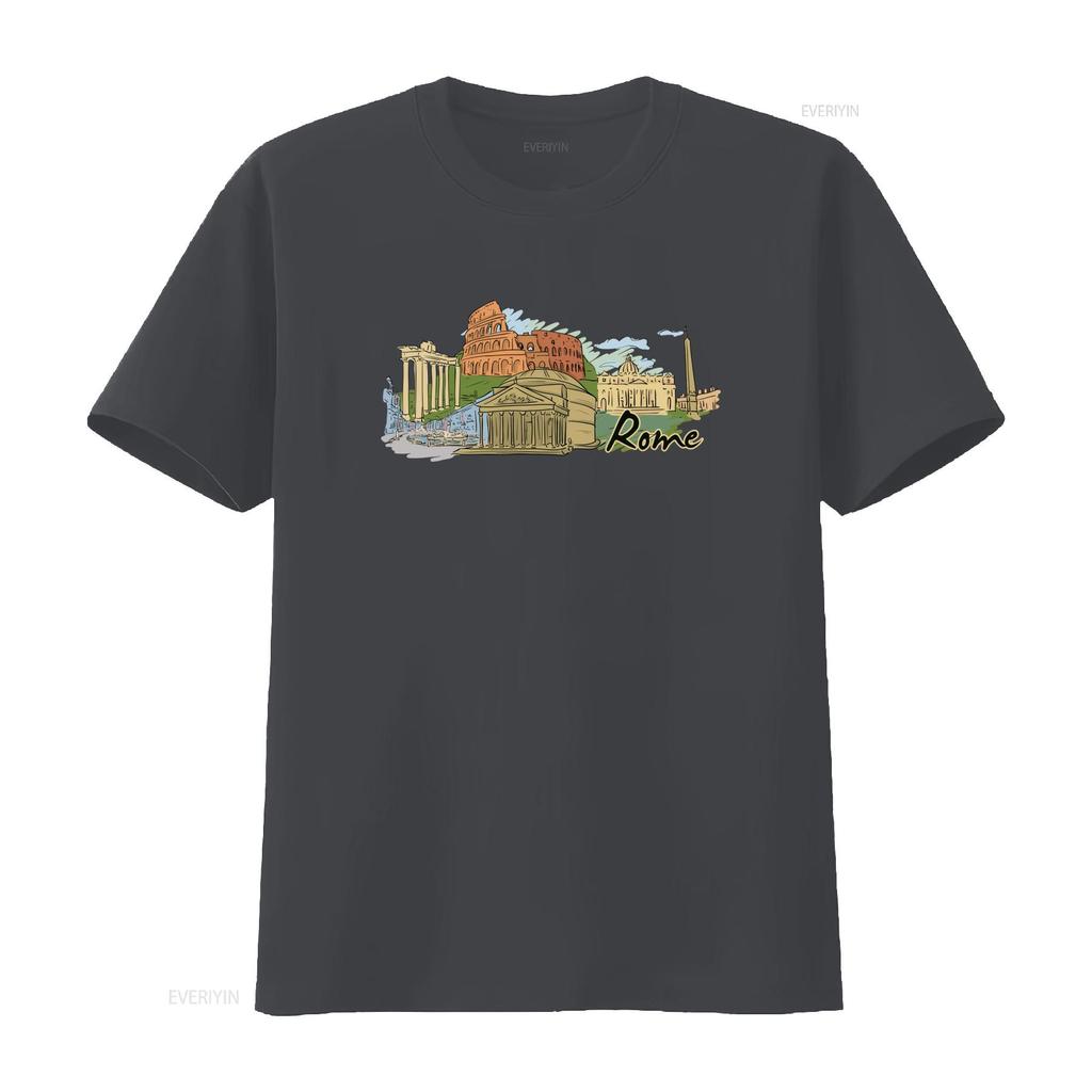 Rome Landmarks T Shirt Colosseum Roman Forum St Peter Basilica Pantheon Piazza Venezia Perfect for Travel Lovers vintage