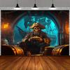 1 Piece "Thrilling Pirate Adventure Theme Background Cloth! Perfect for decorating your Halloween party, yzb"