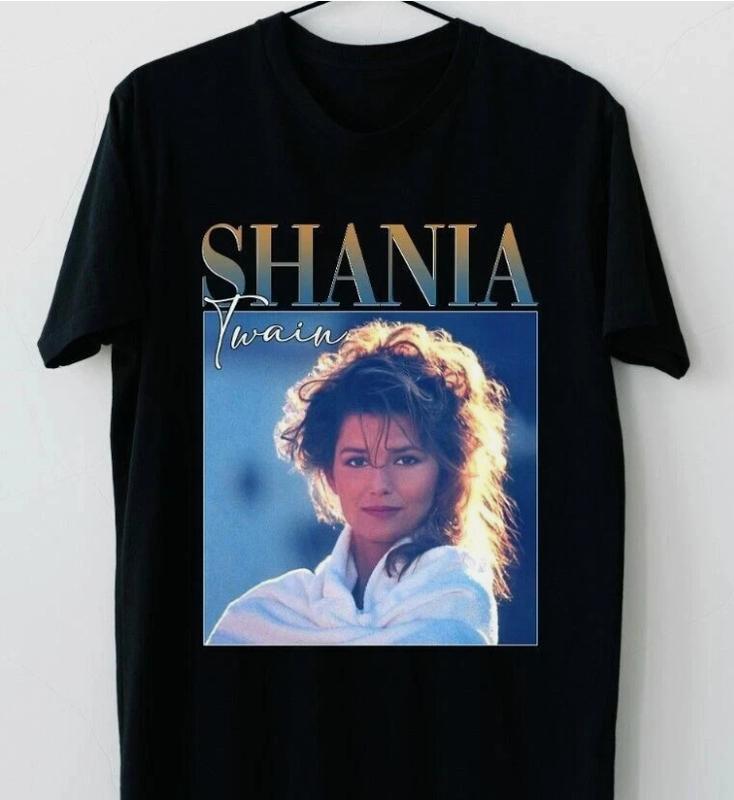 Shania Twain Black Cotton Unisex T-shirt