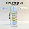 1PC Book Lamp House Dreamy Scene Print 750ml Color Plastic Sports Water Bottle Leakproof Flip Straw Lid Suitable for Sports Office Home Use