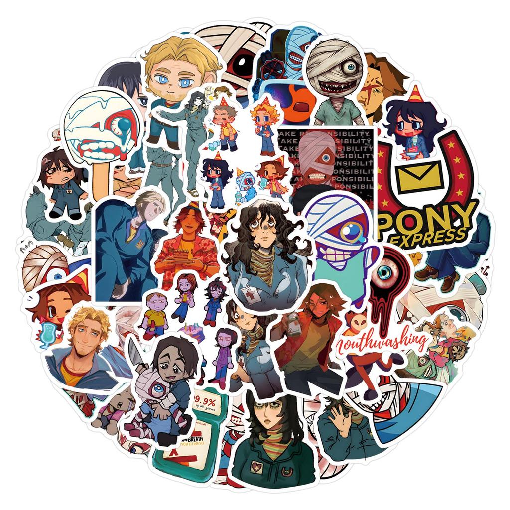 Набор из 55 мультяшных граффити-наклеек для чемодана и бутылки для воды