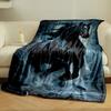 Black Horse Running Water Print Blanket bedroom Blanket for Livingroom Couch lunch break Soft throw for Friend's festival Gift