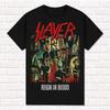 Черная футболка Slayer Reign in Blood 1986 Трэш-метал Хэви-метал Футболка Топы Унисекс Хлопок Короткий рукав Уличный стиль