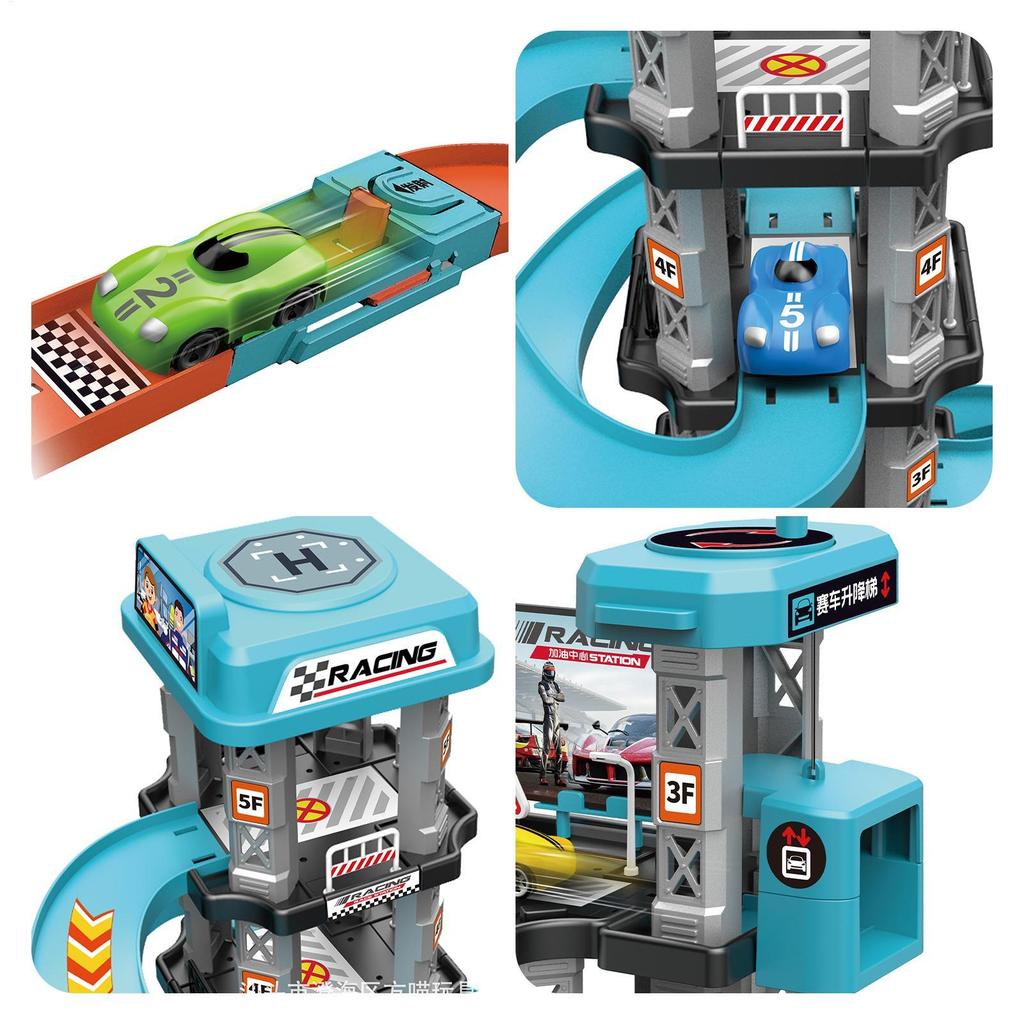 Car Parking Garage Toy  Interactive Vehicle Racing Car Ramp Assembly Game Preschool Educational Traffic Toys for Children