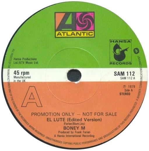 7-дюймовая пластинка BONEY M. - El Lute SAM112 Atlantic 1979 UK Soul/Funk Б/у