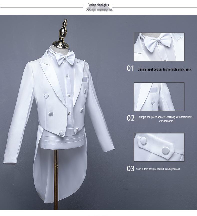 Children's Korean Style Tuxedo Blazer Set for Boys - Perfect for Violin, Piano Competitions, Performances, and Events