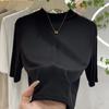 Stylish and Slim-Fit Circle Neck T-shirt for Women, Premium Ribbed Texture, Perfect Inner Wear for Summer