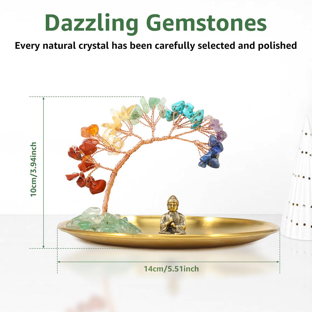 Семь Чакр Кристальное Дерево Жизни положительный Фэн-шуй Кристалл Дерево 7 Чакр Самоцвет украшение для дома подарок семье и друзьям
