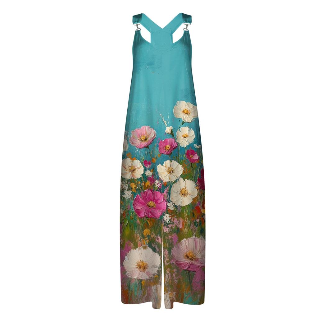 Women's Loose Casual One-piece Summer Floral Print Jumpsuit