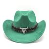Suede Ethnic Style Top Hat Western Cowboy Hat Tibetan Performance Hat Men'S Retro Woolen Hat