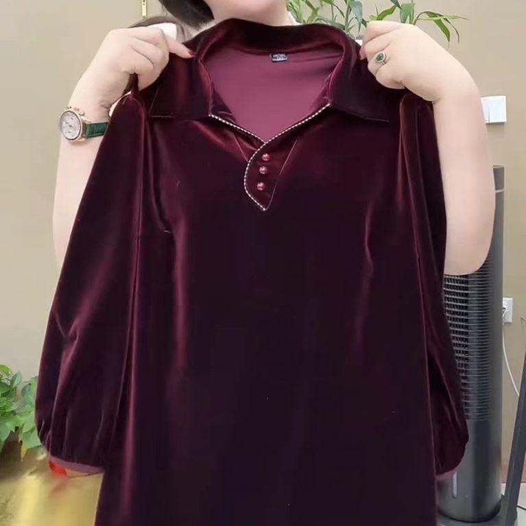 Осенняя женская бархатная блузка большого размера, свободный мягкий пуловер с длинным рукавом