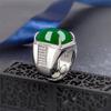 Кольцо с квадратным нефритом для мужчин, ювелирные изделия 2024 года, новое мужское кольцо на палец, серебро 925 пробы, ювелирные изделия, регулируемые