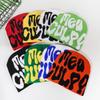 Hip Hop Letter Y2k Beanie Hat With Warm Acrylic Fabric For Streetwear And Fall Outdoor Activities