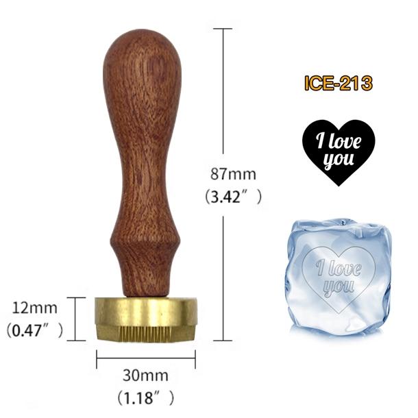 Ice Stamp With Removable Brass Head & Wood Handle - Vintage 1.18" Branding for Cubes, Cocktails, Whiskey, Mojito Drinks - Bar Making DIY Crafting