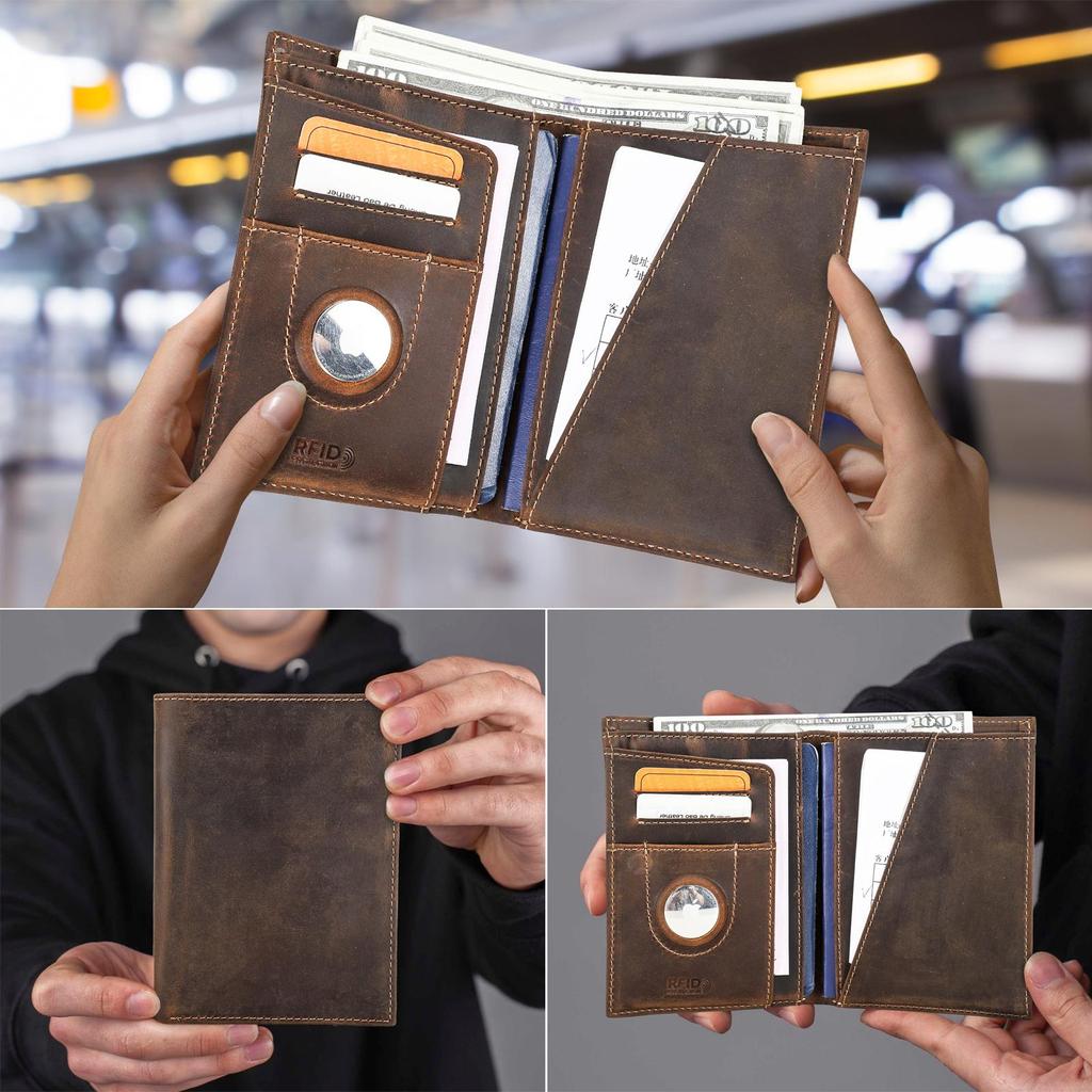 CONTACT'S RFID Passport Wallet Genuine Leather Men Passport Cover Men Women International Travel Accessories Credit Card Holder