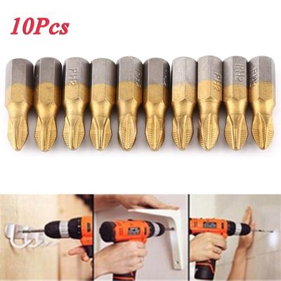 10 шт. с покрытием 1/4\\\"шестигранный хвостовик 25 мм длина Ph2 противоскользящие магнитные биты для отвертки набор-Stai