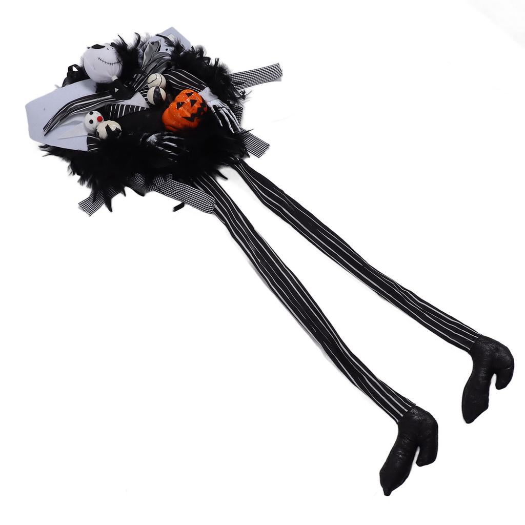 Венок на Хэллоуин, тыквенный череп, страшная гирлянда на Хэллоуин, украшение для стены входной двери