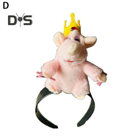 Повязка на голову Cooking Mouse King с 2 зажимами, легкая плюшевая повязка для волос с мышкой, нескользящая петля для волос с плюшевой игрушкой, аксессуары для волос для женщин и девочек, головные уборы