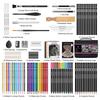 HIFORNY Drawing Sketching Set Professional Art Supplies Metallic Blending Coloring Zipper Case & Graphite, Charcoal, Color, Watercolor, Pencil, Tool,