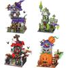 Bricks Halloween Building Block Set Haunted/Freak/Pumpkin/Witch House Easter Model Building Kit Halloween Display