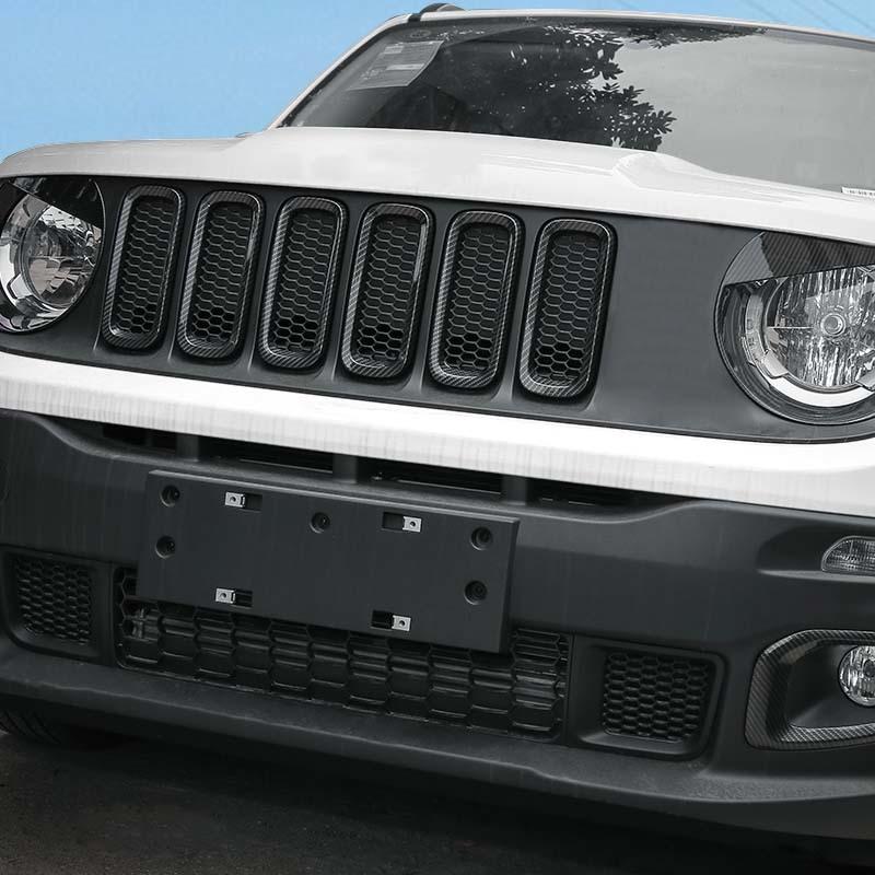 Наклейки для автомобильной решетки ABS, декоративные наклейки для Jeep Renegade 2016, внешние аксессуары для автомобиля