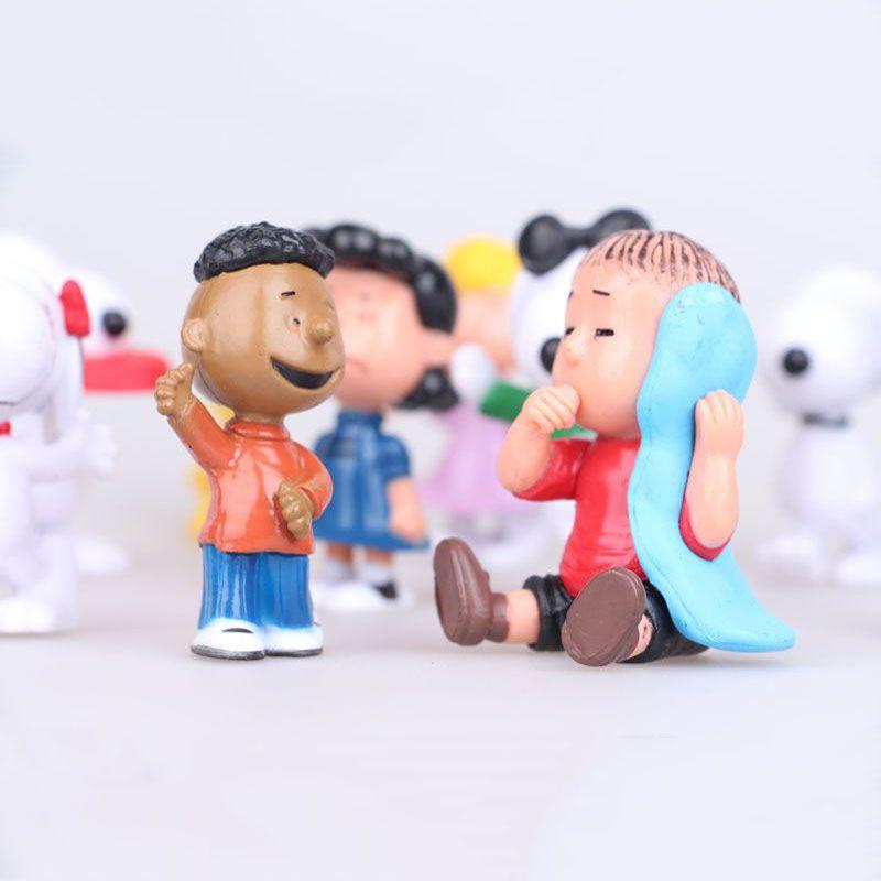 Очаровательный набор из 12 фигурок Peanuts Чарли Браун Снупи Люси Франклин для украшения торта
