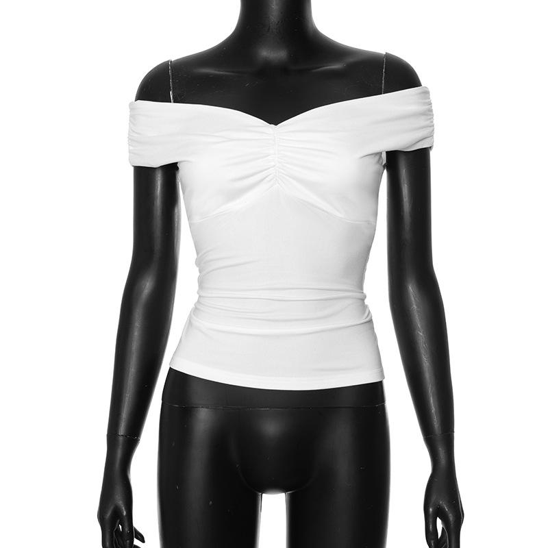 YYFS Женские модные повседневные летние весенние однотонные блузки и рубашки на одно плечо с коротким рукавом и принтом