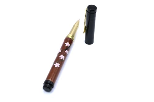 Керамическая шариковая ручка Kiyoteru Craft, стиль колпачка, дизайн с цветами сакуры, красновато-коричневая, CLJ_TBP_209