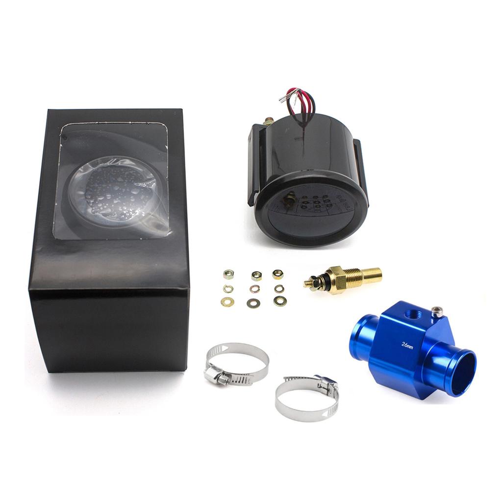52mm Car Water Temperature Gauge 40~120 ℃ With Water Temp Sensor & Water Temp Adapter Joint Pipe Radiator 1/8ZG Sensor Car Gauge